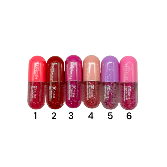 Mini Lip Oil Brilhantes Efeito 3D Febella Cores:5 (BM401255)