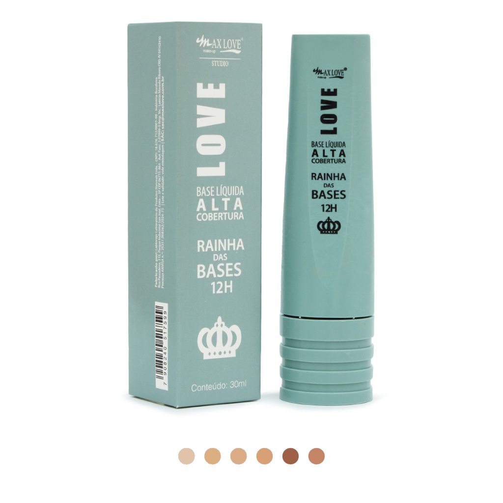 Base Liquida Rainha das Bases 12 Horas Cor 600 a 605 Max Love 30ml (720891)